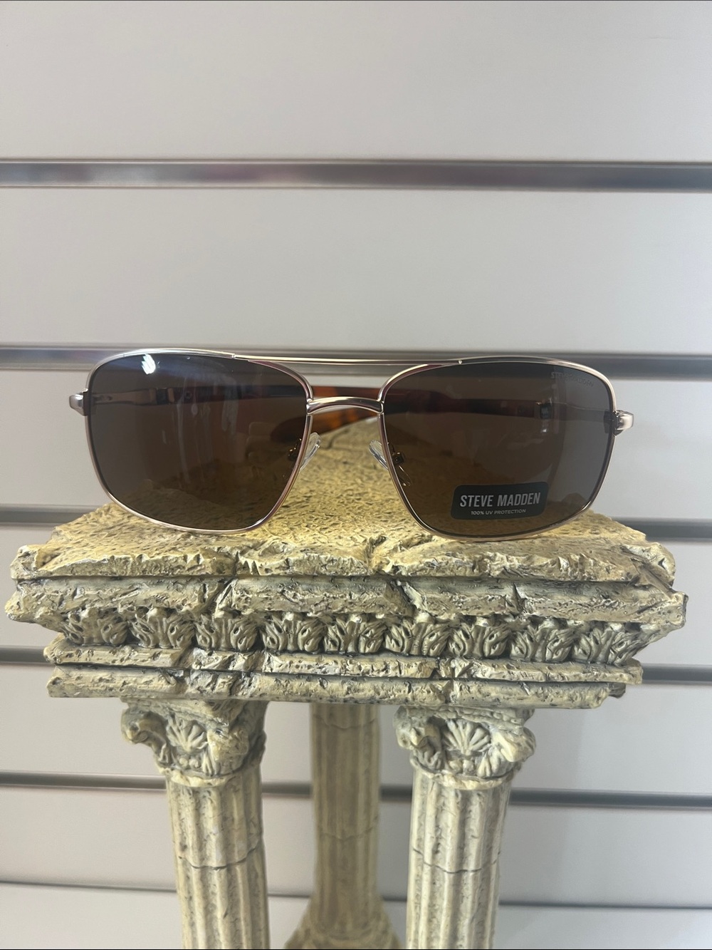 Steve Madden Men’s Gold Aviator Sunglasses